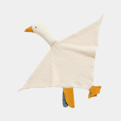 Doudou plat canard en coton bio Doux, éthique, idéal naissance