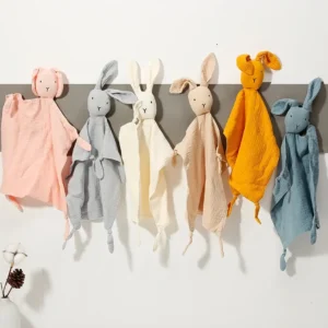 Doudou plat apaisant pour bébé motif dessin animé doux pour le sommeil