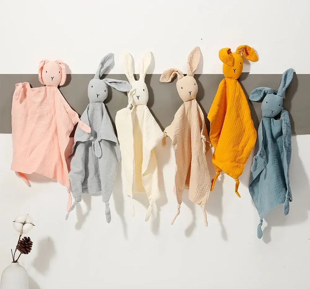 Doudou plat apaisant pour bébé motif dessin animé doux pour le sommeil